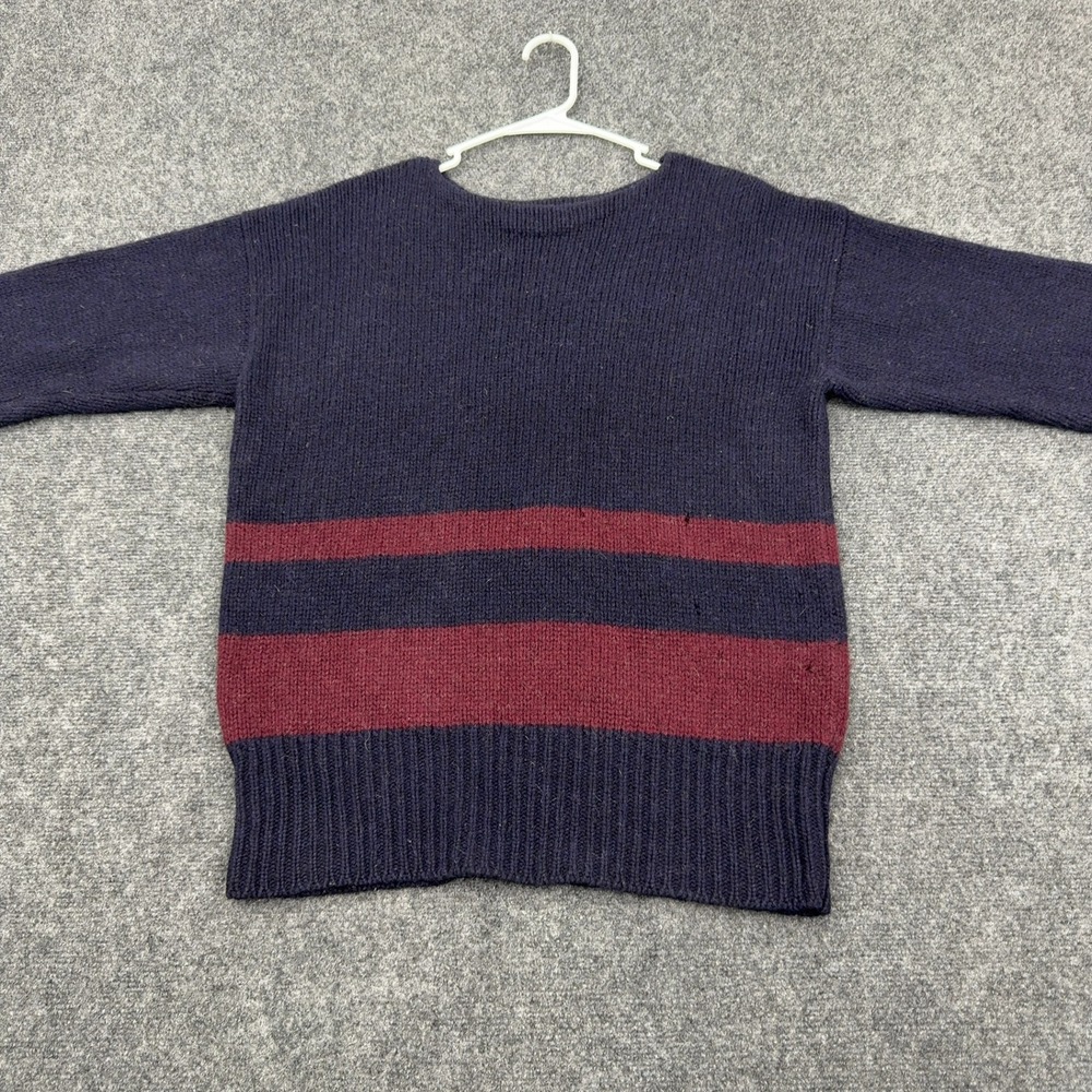 Vintage Polo Ralph Lauren Sweater Mens M Navy Blue Wool Striped Academic Style